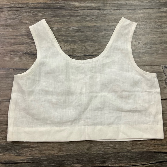 Amour Linen Crop Linen Top Sz XS - Picture 2 of 4